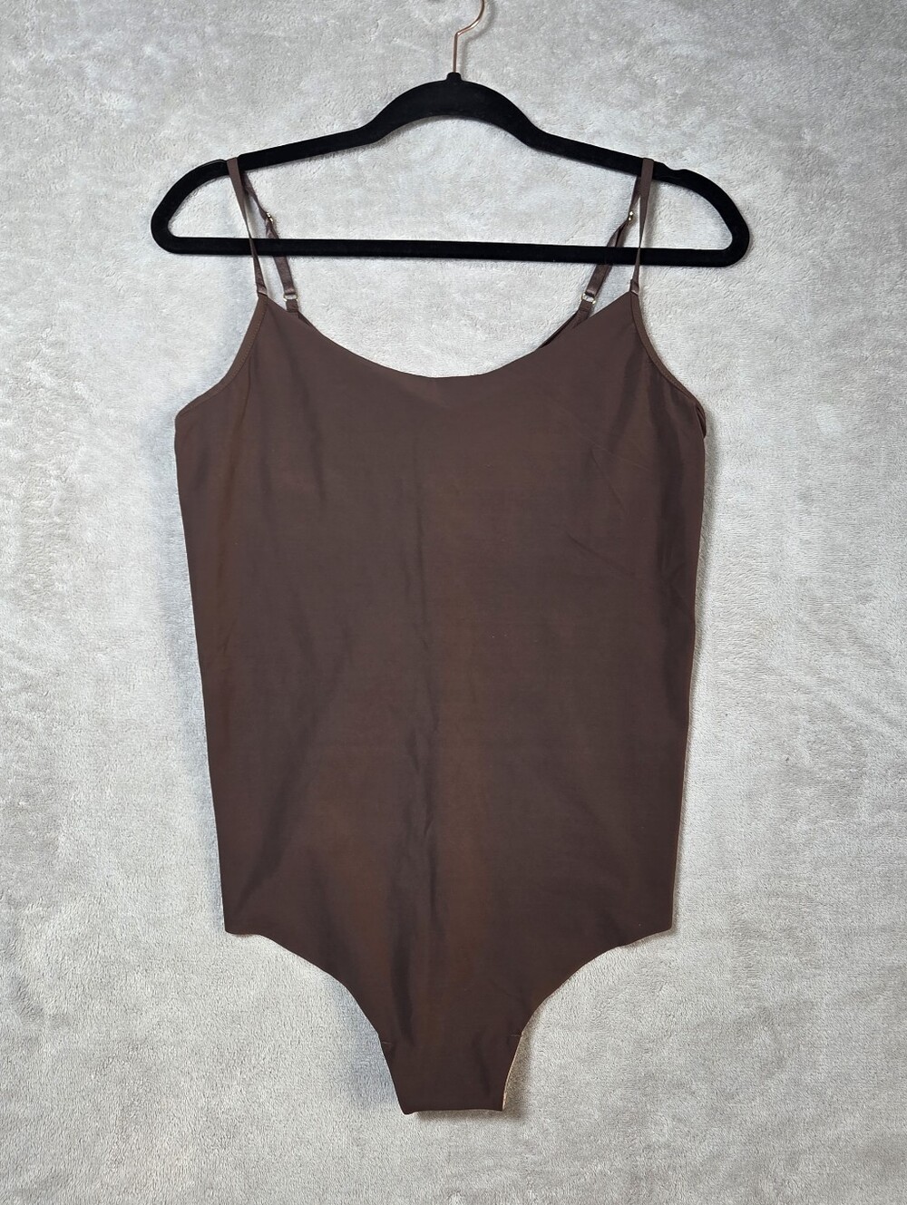 Commando Classic Cami Bodysuit Mocha Brown Microfiber Seamless Sz S